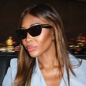 Burberry BE4454 300187 Square Sunglasses Shiny Black Frame, Dark Grey Lenses